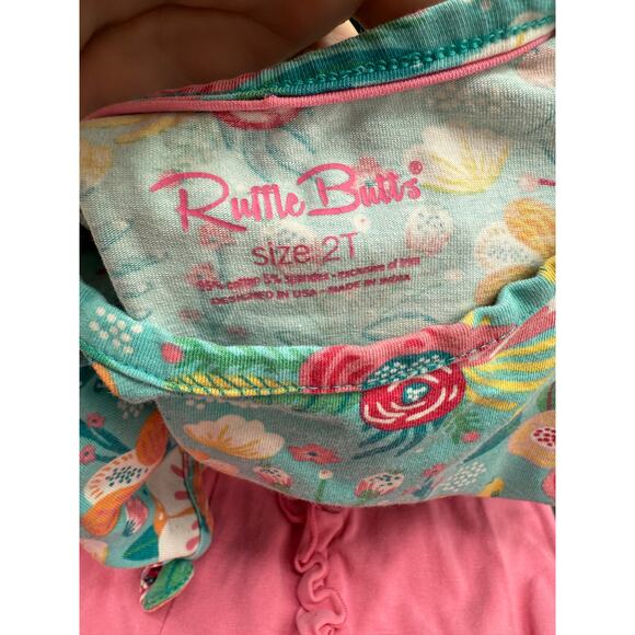 Ruffle Butts Two Peice Set Spring Floral Print Size 2T - Picture 4 of 5